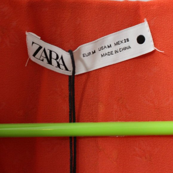 NWT Zara Floral Poplin Belted Wrap Top Size M - Picture 11 of 12